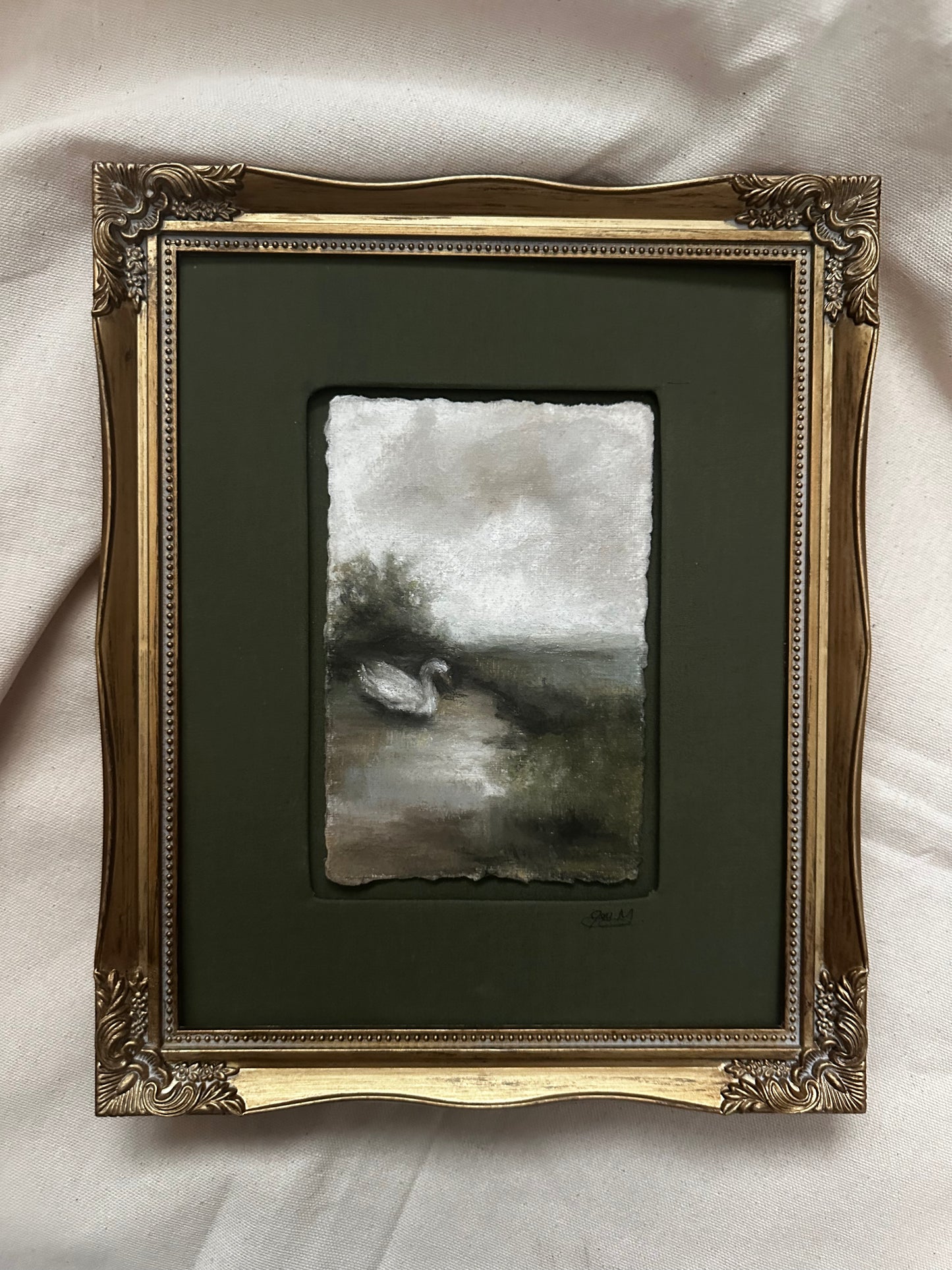 Swan in soft pastel